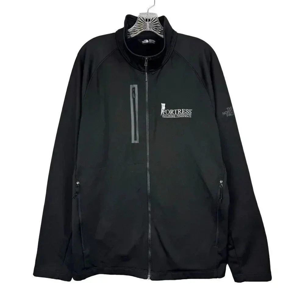 The North Face Mens Apex Fleece Full Zip Jacket XL Black Mock Neck Company Logo